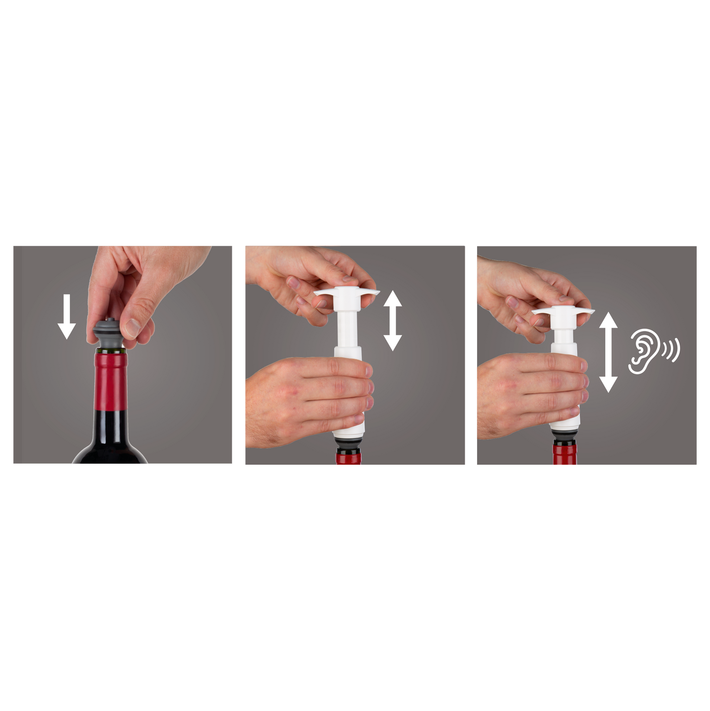 WINE SAVER GIFT PACK (1 X PUMP, 2 X WINE STOPPERS) - WHITE - VACU VIN # 0981260