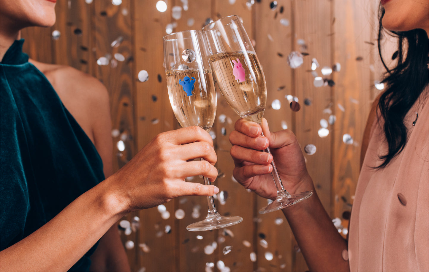 GLASS MARKERS PARTY PEOPLE SET OF 12 - ASSORTED - VACU VIN # 1886060