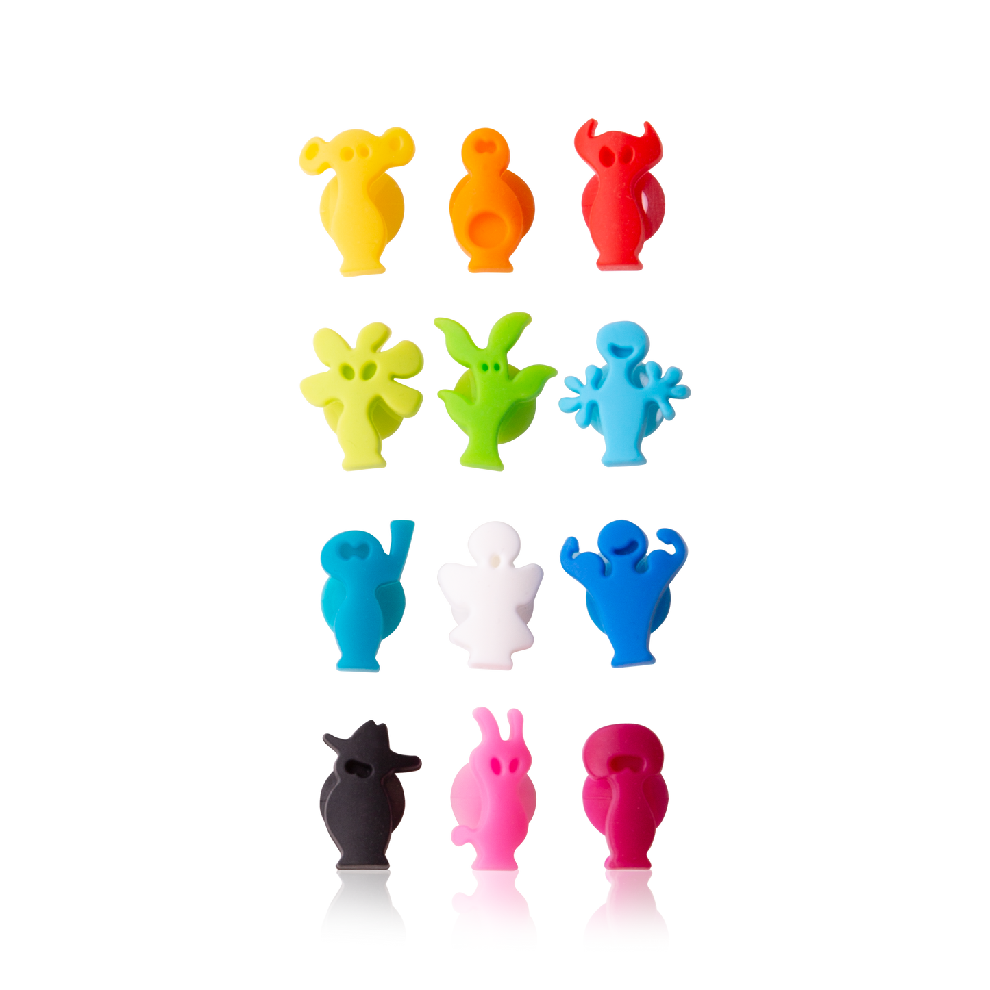 GLASS MARKERS PARTY PEOPLE SET OF 12 - ASSORTED - VACU VIN # 1886060