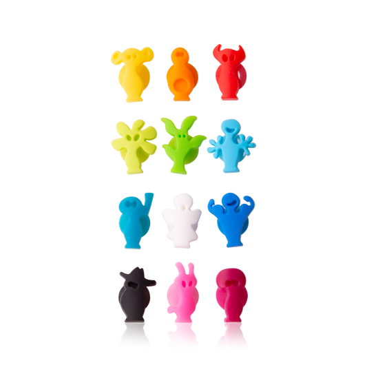 GLASS MARKERS PARTY PEOPLE SET OF 12 - ASSORTED - VACU VIN # 1886060