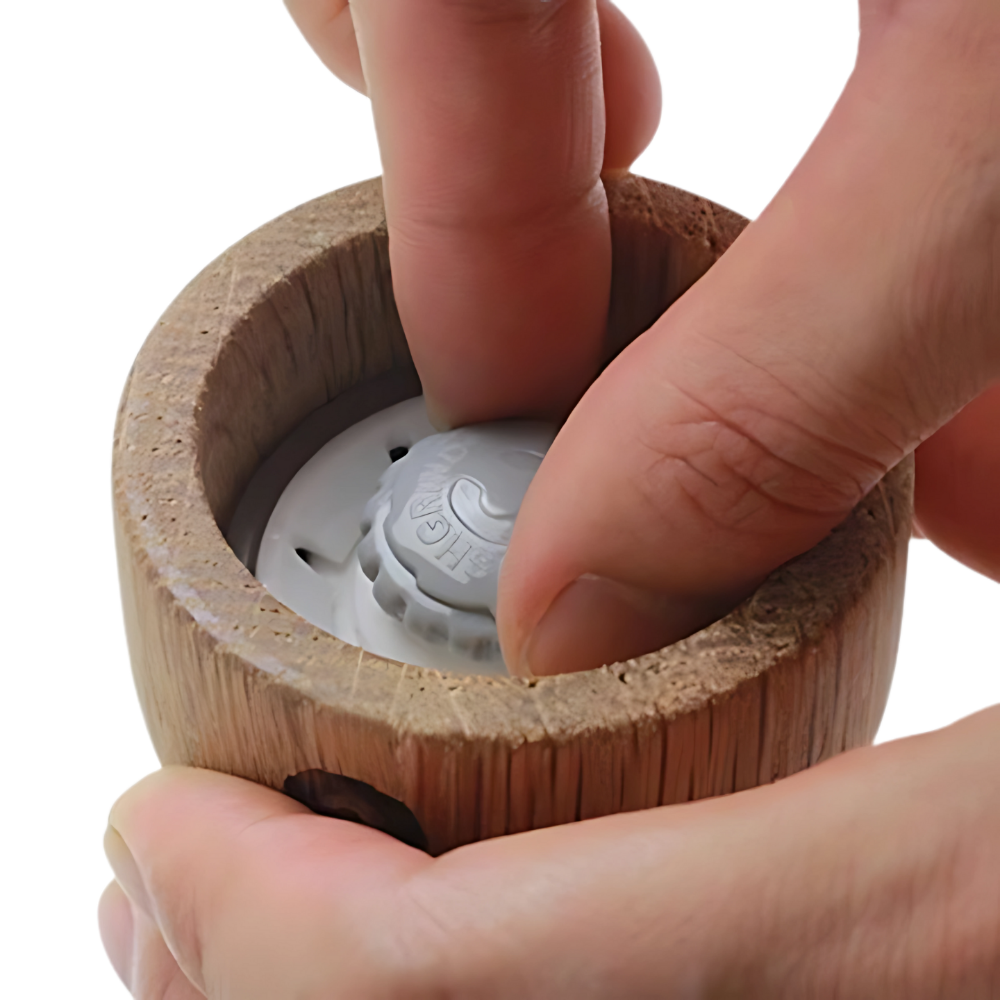CERAMIC GRINDER SALT & PEPPER (OAK) -BROWN - CRUSHGRIND # 70150-2002