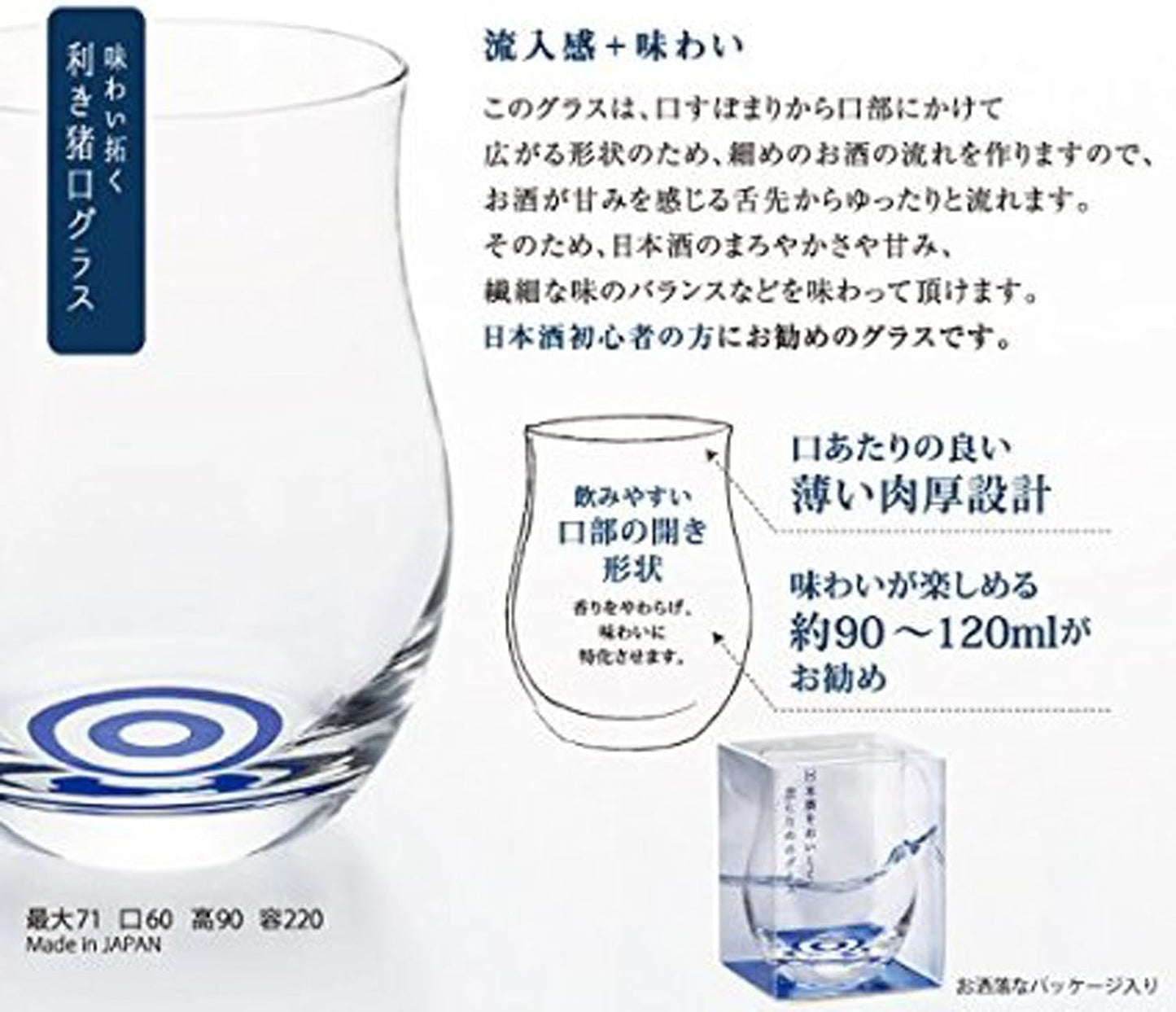 AJIWAI TASTING GLASS - ASSORTED - ADERIA # 6555