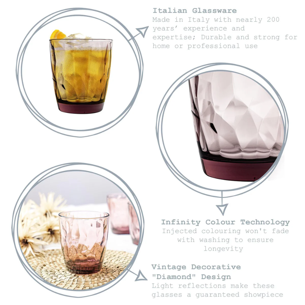 DIAMOND TUMBLER - PURPLE - BORMIOLI ROCCO # 3.50230