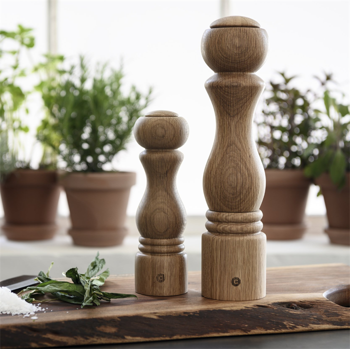 CERAMIC GRINDER SALT & PEPPER (OAK) - BROWN - CRUSHGRIND # 70170-2002
