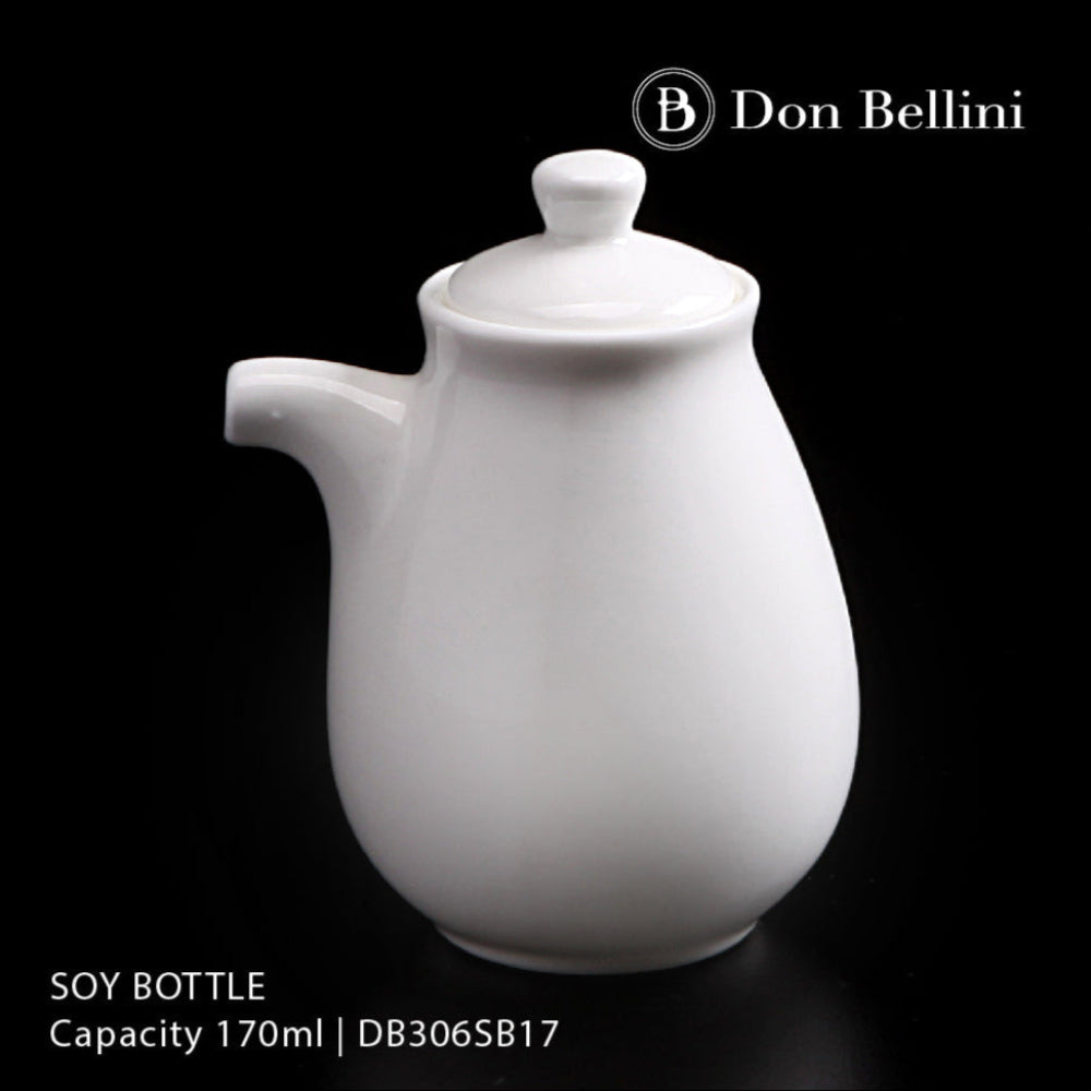 精美瓷器醬油瓶 6 盎司 | 170 毫升 - 白色 - DON BELLINI DB306SB17