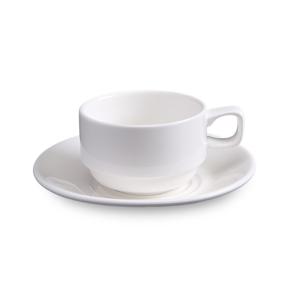 FINE CHINA 7 OZ | 220 ML TEA CUP & SAUCER - WHITE - DON BELLINI # DB3030022