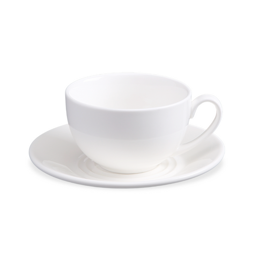 精美瓷器 8 盎司 | 250 毫升茶杯和茶碟 - 白色 - DON BELLINI # DB3030025