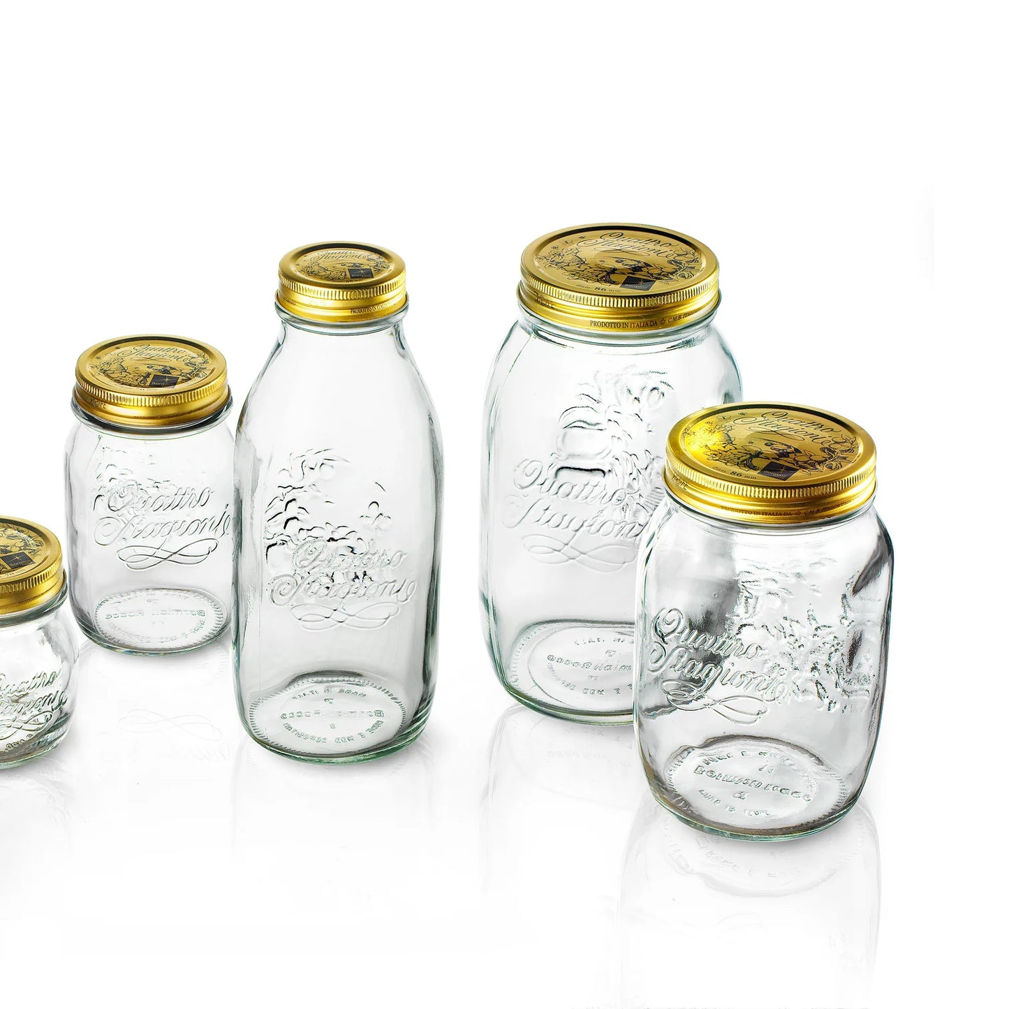QUATTRO STORAGE JAR WITH GOLD LID - BORMIOLI ROCCO # 3.59920
