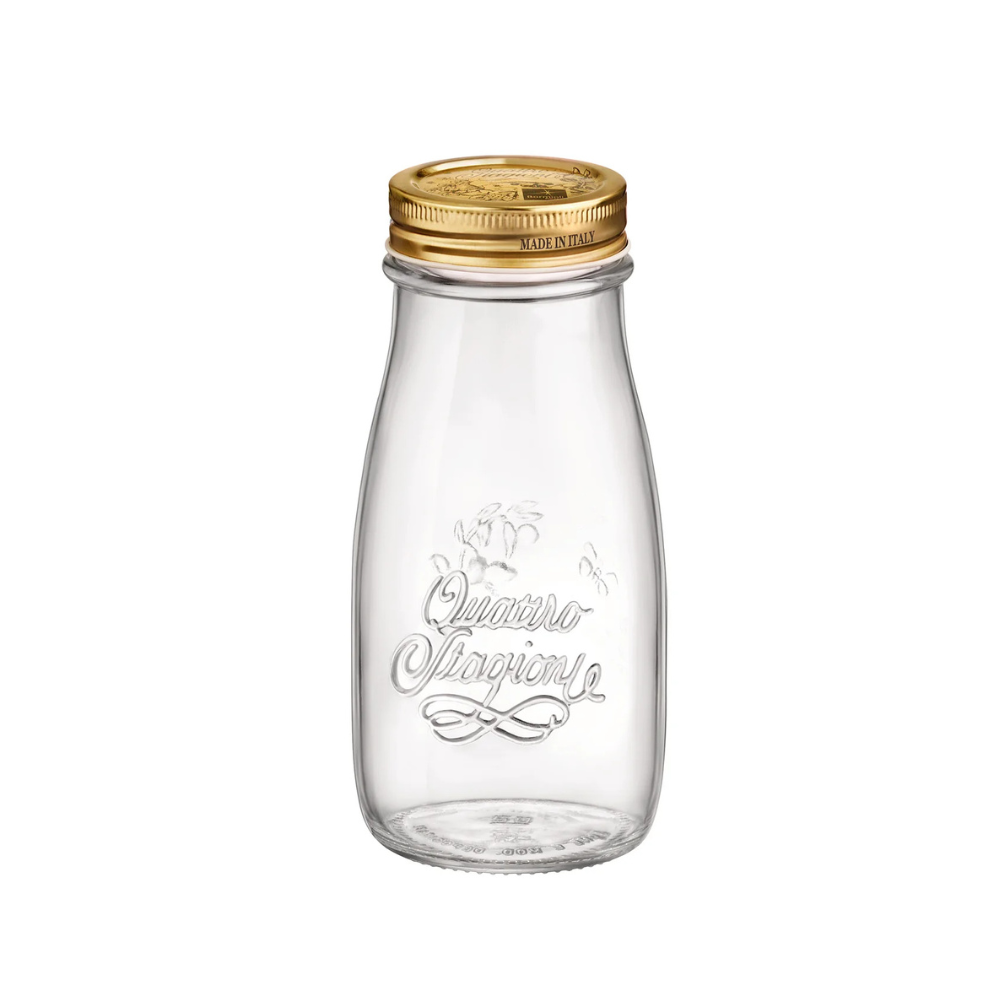 QUATTRO STORAGE JAR WITH GOLD LID - BORMIOLI ROCCO # 3.65642