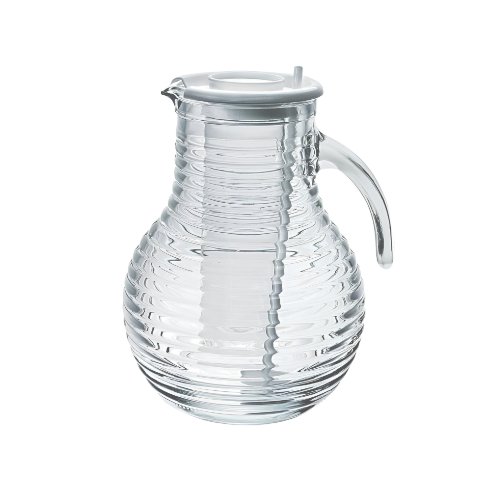 VIVA JUG WITH SOLID WHITE LID - BORMIOLI ROCCO # 1.35800