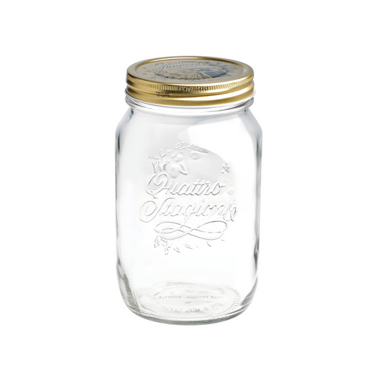 QUATTRO STORAGE JAR WITH GOLD LID - BORMIOLI ROCCO # 3.65160