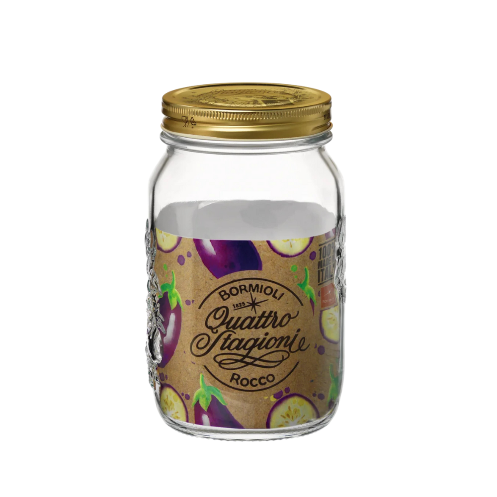 QUATTRO STORAGE JAR WITH GOLD LID - BORMIOLI ROCCO # 3.65160