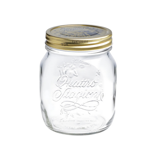 QUATTRO STORAGE JAR WITH GOLD LID - BORMIOLI ROCCO # 3.49760