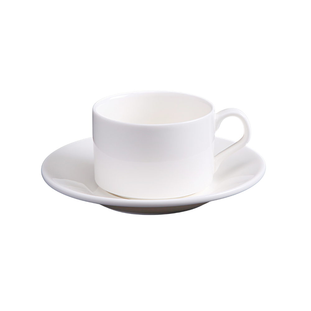 FINE CHINA 5 OZ | 160 ML TEA CUP & SAUCER - WHITE - DON BELLINI # DB3030016