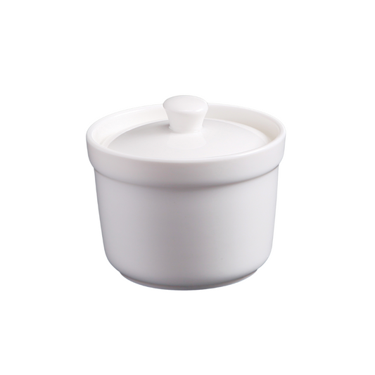 精美瓷器 4 英寸 | 10 厘米 8 液體盎司 | 250 毫升湯杯帶蓋 - 白色 - DON BELLINI # DB3090910