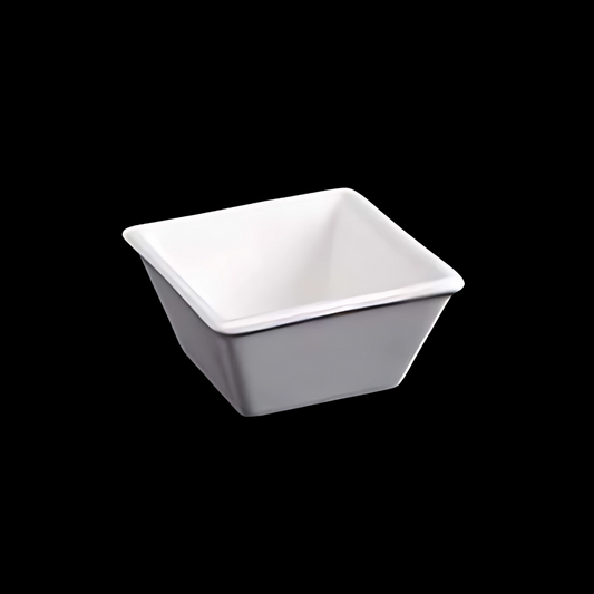 精美瓷器方形盤 3" X 3" X 1.25'' | 7.5 X 7.5 X 3.5 厘米 3 液體盎司 | 90 毫升 - 白色 - DON BELLINI # DB3022008