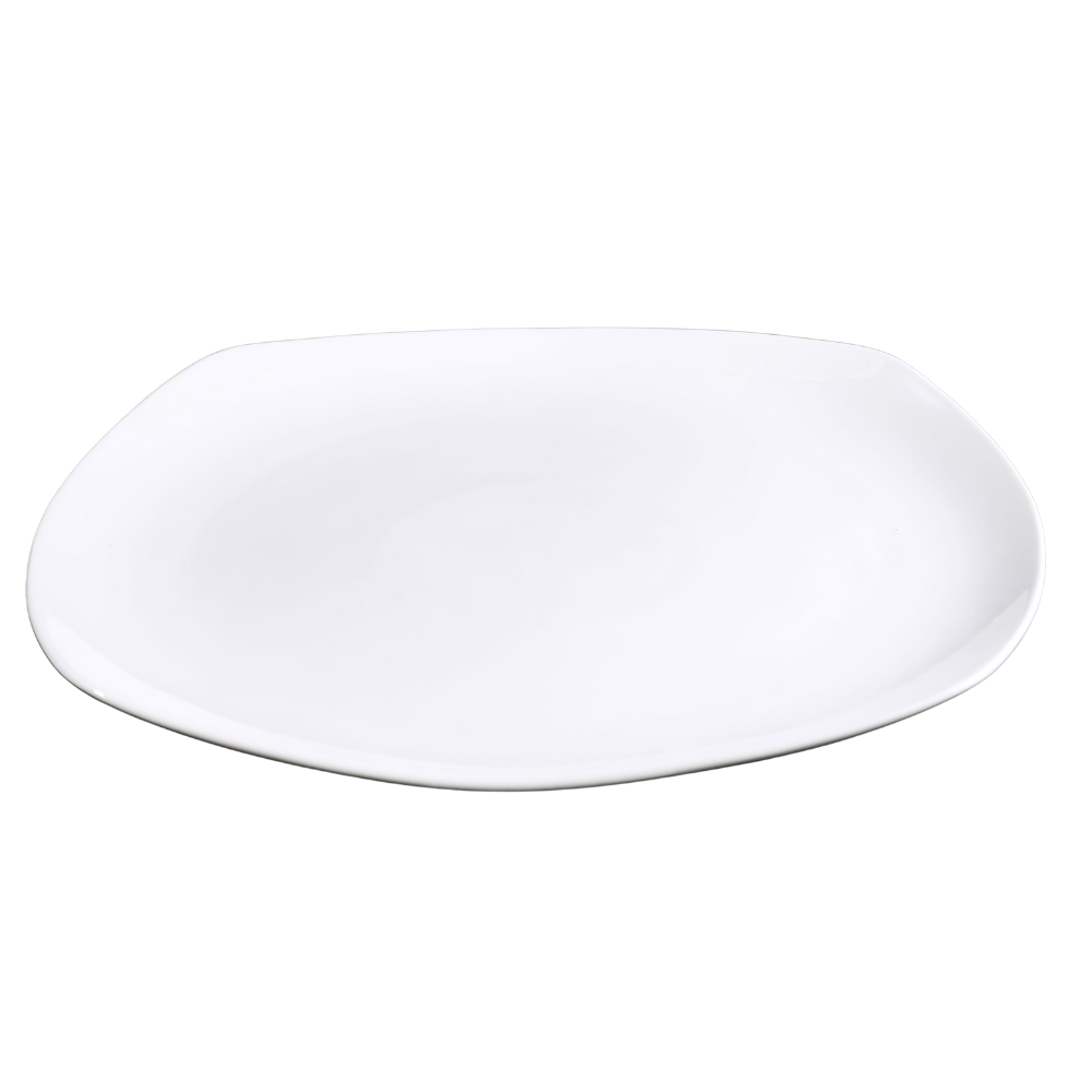 FINE CHINA SQUARE COUPE PLATE 14" | 36 CM - WHITE - DON BELLINI # DB3012036