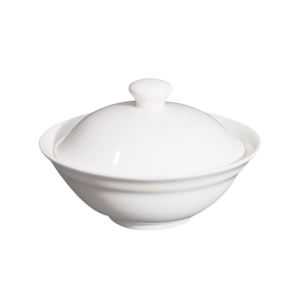 BONE CHINA SOUP CUP WITH LID - WHITE - DON BELLINI # DB1024017