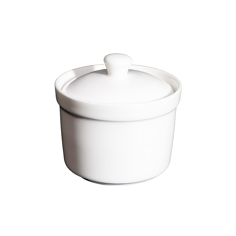BONE CHINA SOUP CUP WITH LID - WHITE - DON BELLINI # DB1020909