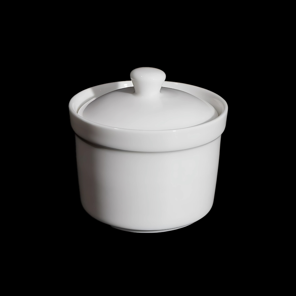 BONE CHINA SOUP CUP WITH LID - WHITE - DON BELLINI # DB1020909