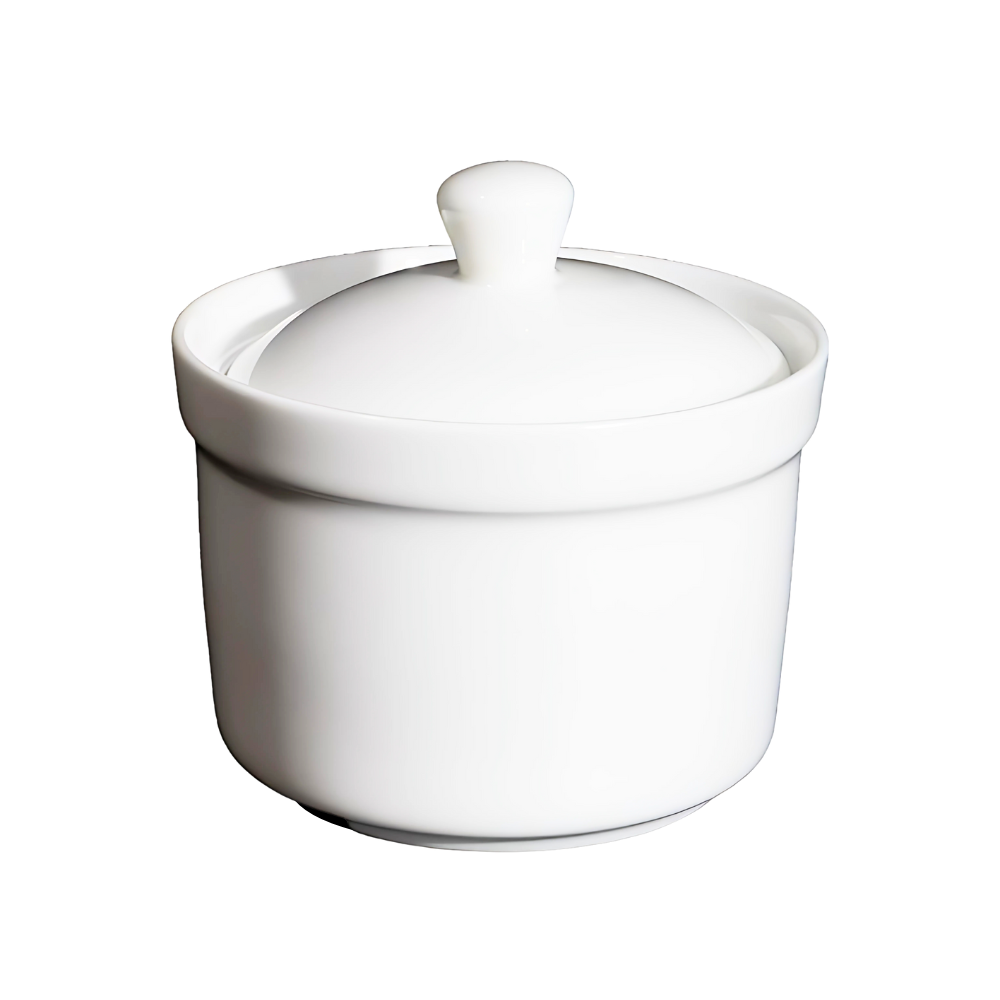 BONE CHINA SOUP CUP WITH LID - WHITE - DON BELLINI # DB1020910