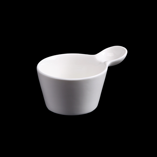 精美瓷器小吃/甜點盤 4 英寸 X 3 英寸 X 1.5 英寸 | 10 X 7 X 4 厘米 3 液體盎司 | 100 毫升 - 白色 - DON BELLINI # DB306SN10