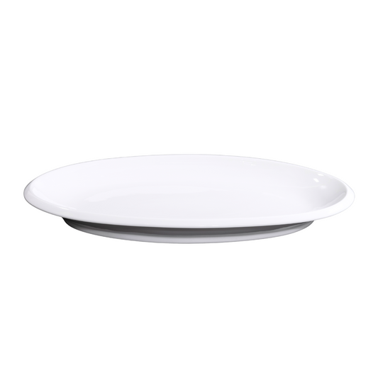 精美瓷器厚邊橢圓盤 20 英吋 | 51 公分 - 白色 - DON BELLINI # DB3011051