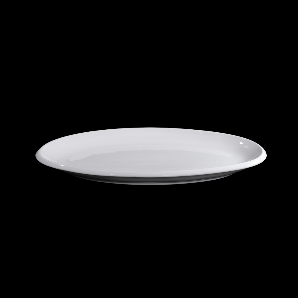 FINE CHINA THICK RIM OVAL PLATE 16" | 41 CM - WHITE - DON BELLINI # DB3011041