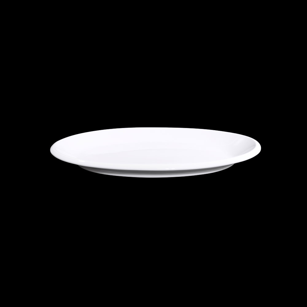 FINE CHINA THICK RIM OVAL PLATE 12" | 30 CM - WHITE - DON BELLINI # DB3011031