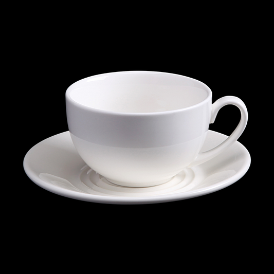 FINE CHINA 8 OZ | 250 ML TEA CUP & SAUCER - WHITE - DON BELLINI # DB3030025