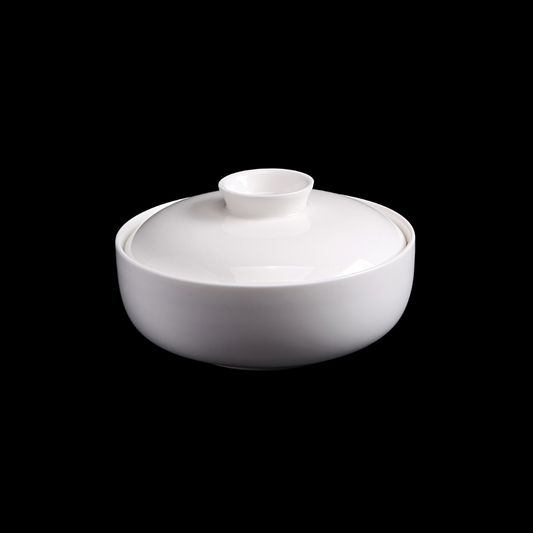 FINE CHINA 5" | 12.5 CM 11 FL OZ | 320 ML SOUP CUP WITH LID - WHITE - DON BELLINI # DB3020913