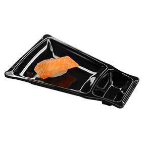 KAMOME 10" TRAPEZIUM PLATTER - BLACK - EFAY # 112810BK