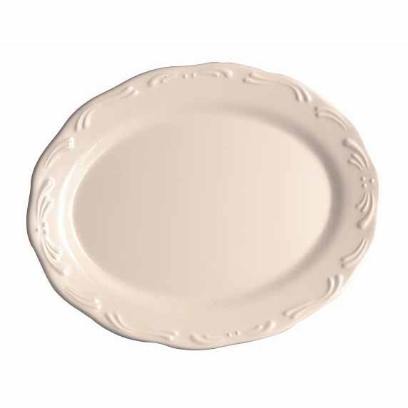 EMBO 12" OVAL PLATE - IVORY - EFAY # 119812