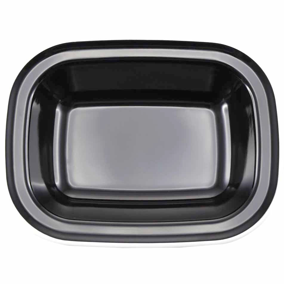 ENAMEL 10.5" RECTANGULAR PIE DISH - BLACK - EFAY # 2205113