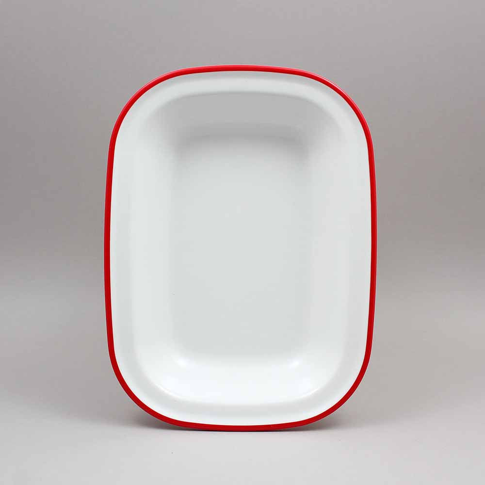 ENAMEL 10.5" RECTANGULAR PIE DISH - RED - EFAY # 2205114