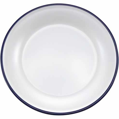ENAMEL 10.5" ROUND DINNER PLATE - NAVY BLUE RIM - EFAY # 2206111