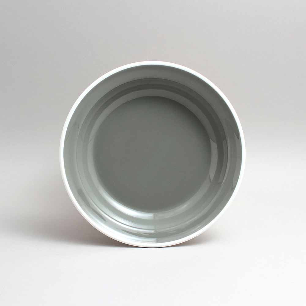 ENAMEL 8" ROUND SOUP PLATE - GREY - EFAY # 2208082