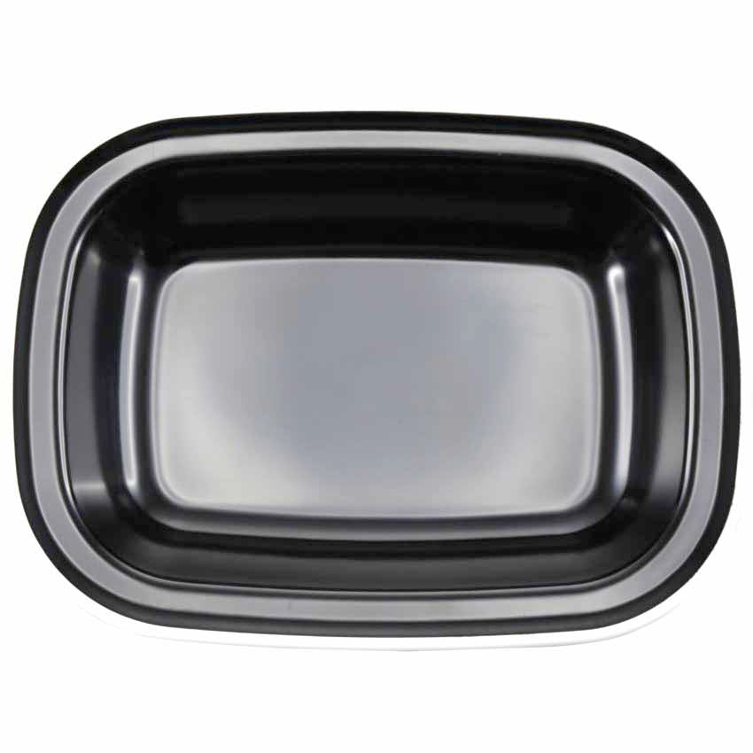 ENAMEL 9" RECTANGULAR PIE DISH - BLACK - EFAY # 2212093
