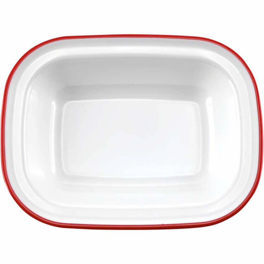 ENAMEL 9" RECTANGULAR PIE DISH - RED - EFAY # 2212094