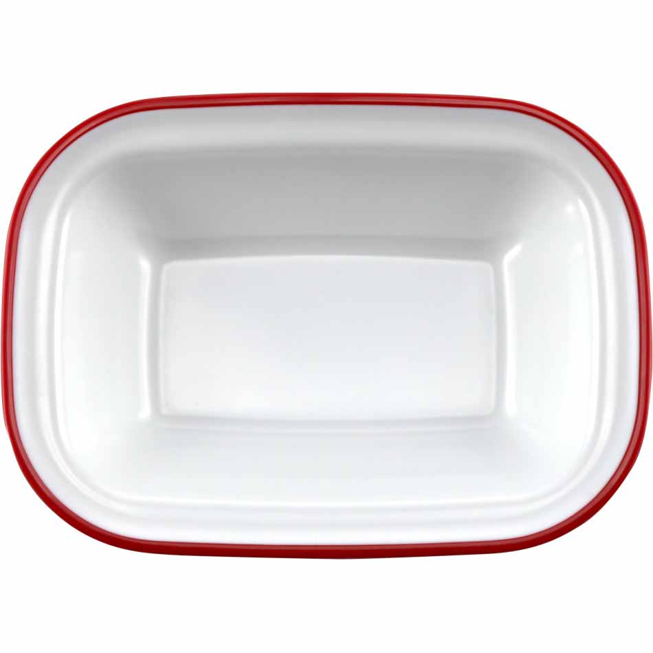 ENAMEL 8" RECTANGULAR PIE DISH - RED - EFAY # 2213084