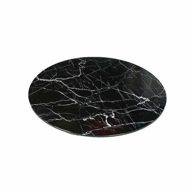 MARBLE 13" FOOTED ROUND PLATTER - BLACK XEMEIN - EFAY # 416813BK11