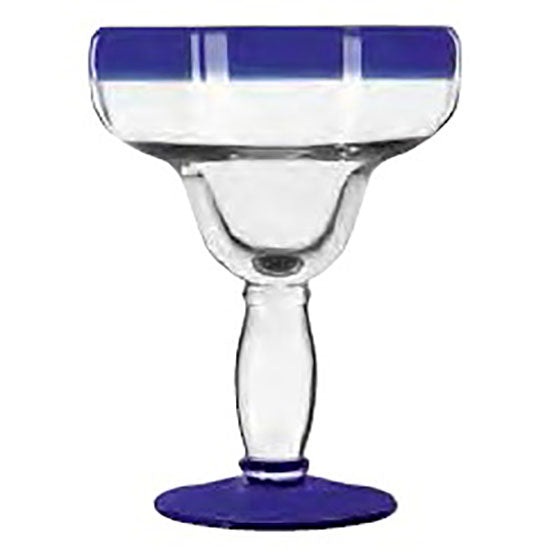 16 OZ ARUBA BLUE RIM MARGARITA (HANDMADE) - LIBBEY # 92315