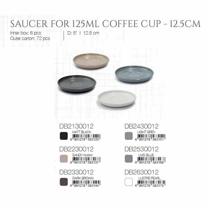 DE TERRA SAUCER FOR 125ML COFFEE CUP - 12.5 CM - MATT BLACK - DON BELLINI # DB2130012