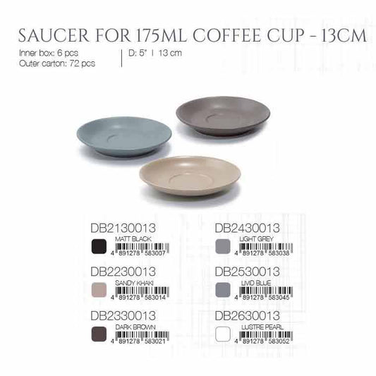 DE TERRA SAUCER FOR 175ML COFFEE CUP - 13 CM - MATT BLACK - DON BELLINI # DB2130013