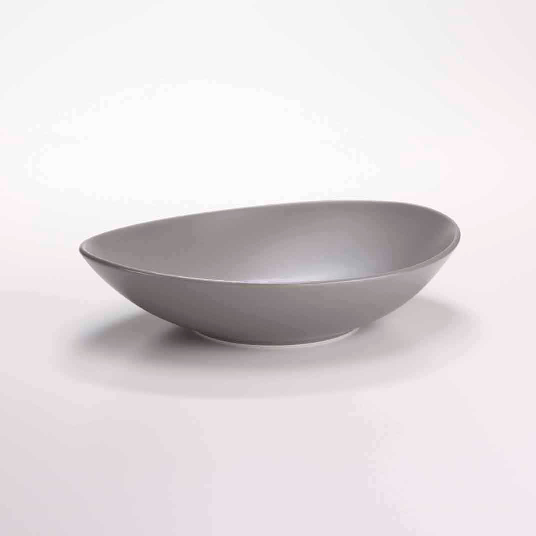 DE TERRA OVAL BOWL 9" l 23 CM - LIGHT GREY - DON BELLINI # DB2421023