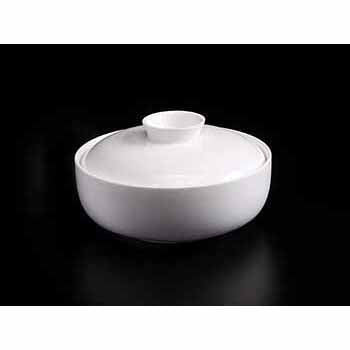 精美瓷器 5 英寸 | 12.5 厘米 11 液體盎司 | 320 毫升湯杯帶蓋 - 白色 - DON BELLINI # DB3020913