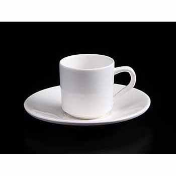 FINE CHINA 3 OZ | 90 ML COFFEE CUP & SAUCER - WHITE - DON BELLINI # DB3030009