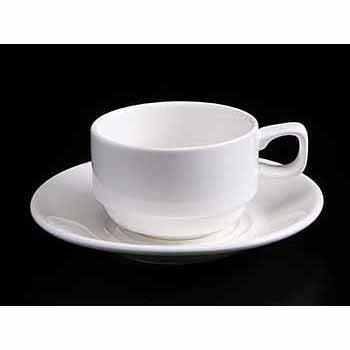 FINE CHINA 7 OZ | 220 ML TEA CUP & SAUCER - WHITE - DON BELLINI # DB3030022