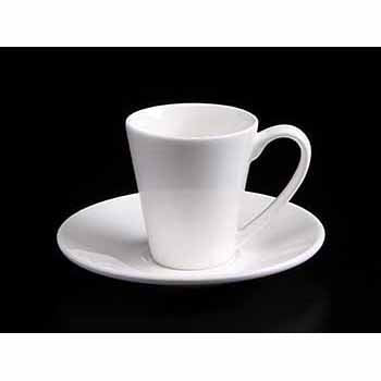 FINE CHINA 4 OZ | 110 ML COFFEE CUP & SAUCER - WHITE - DON BELLINI # DB3033011