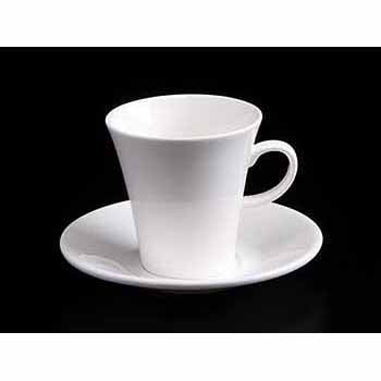 FINE CHINA 5 OZ | 160 ML COFFEE CUP & SAUCER - WHITE - DON BELLINI # DB3033016